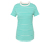 Basic T-Shirt, aqua-weiss gestreift
